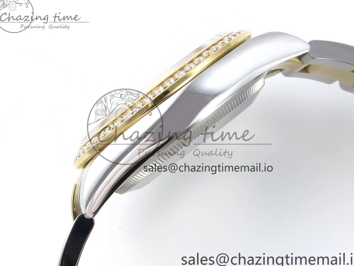 YG Textured Diamonds 126283RBR Dial YG Oyster EWEF SS Best Edition DateJust A3235 Bracelet on 36 0420